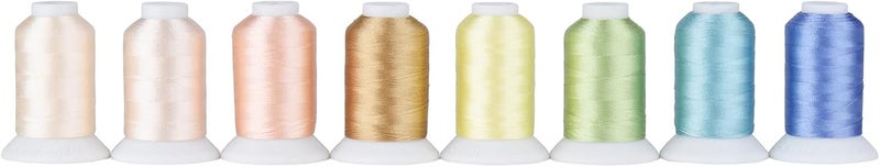 simthread Pastel Embroidery Thread – 8 Shades Compatible with Brother Colors, 550 Yards Each, 40WT Polyester, for Brother, Babylock, Janome, Singer & Other Machines - Image 2